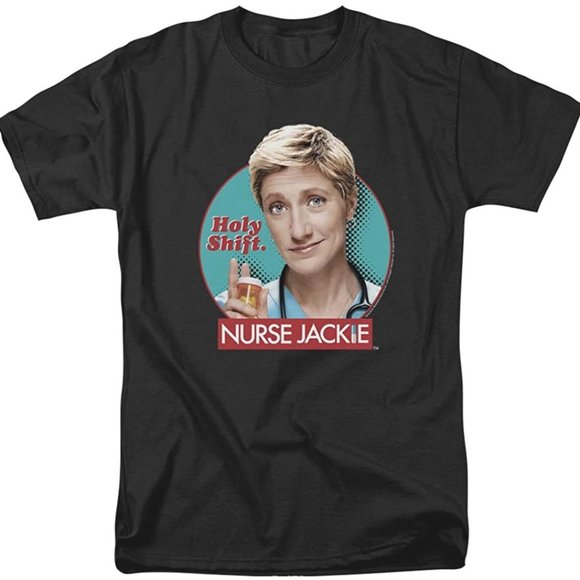 Trevco Men's Nurse Jackie Short Sleeve T-Shirt, Charcoal, Small - Picture 1 of 2